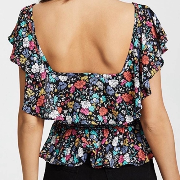 Likely | Lavato Floral-Print Off-the-Shoulder Boho Ruffle Festival Top Size XS - Picture 2 of 11